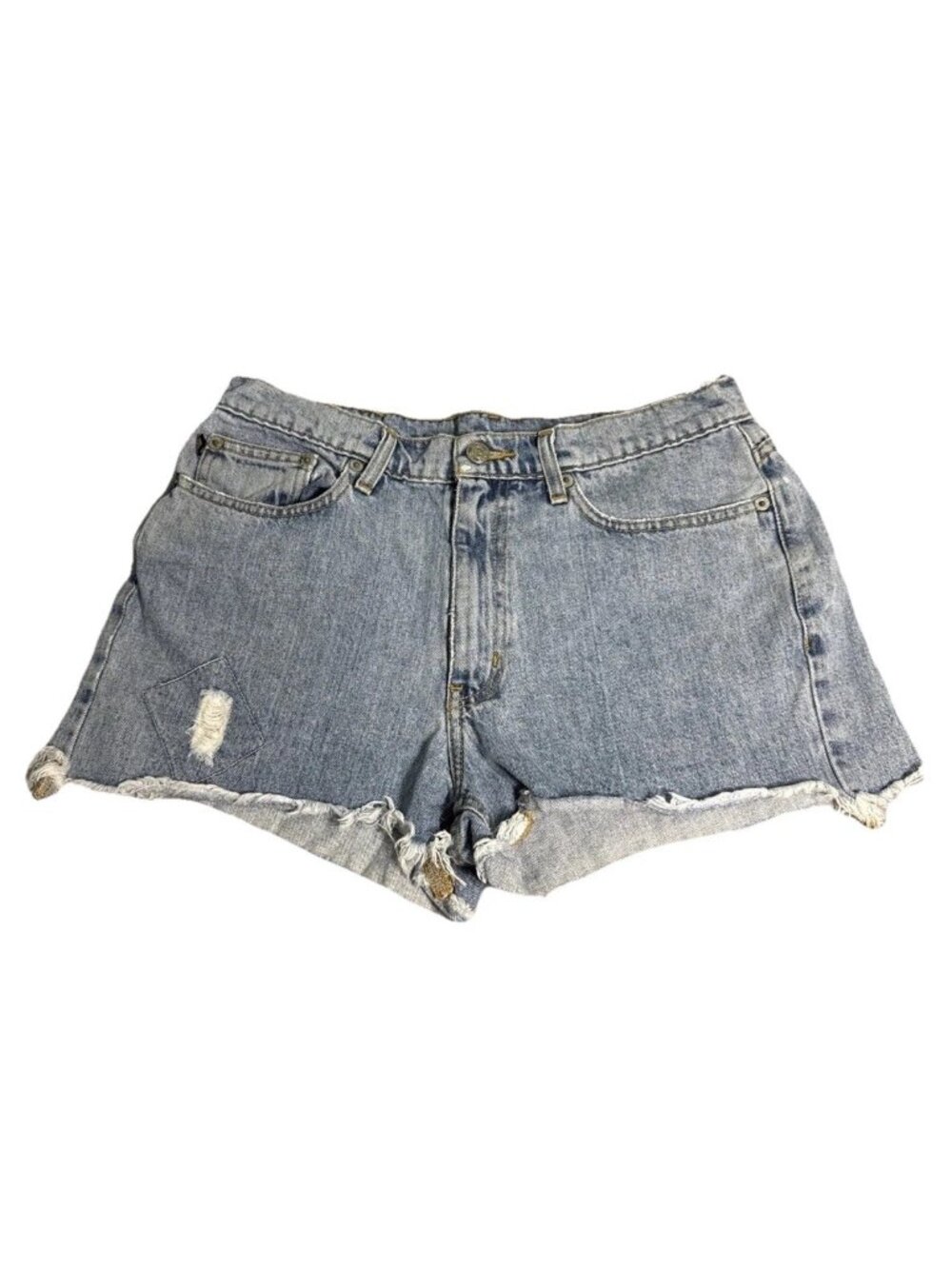 Vintage Polo Jeans Co. Denim Shorts Women’s size 10 Ralph Lauren RL Leather Tab